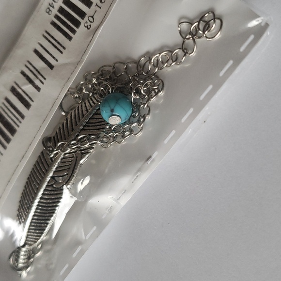 Silver-tone Feather Anklet - New - Picture 4 of 4